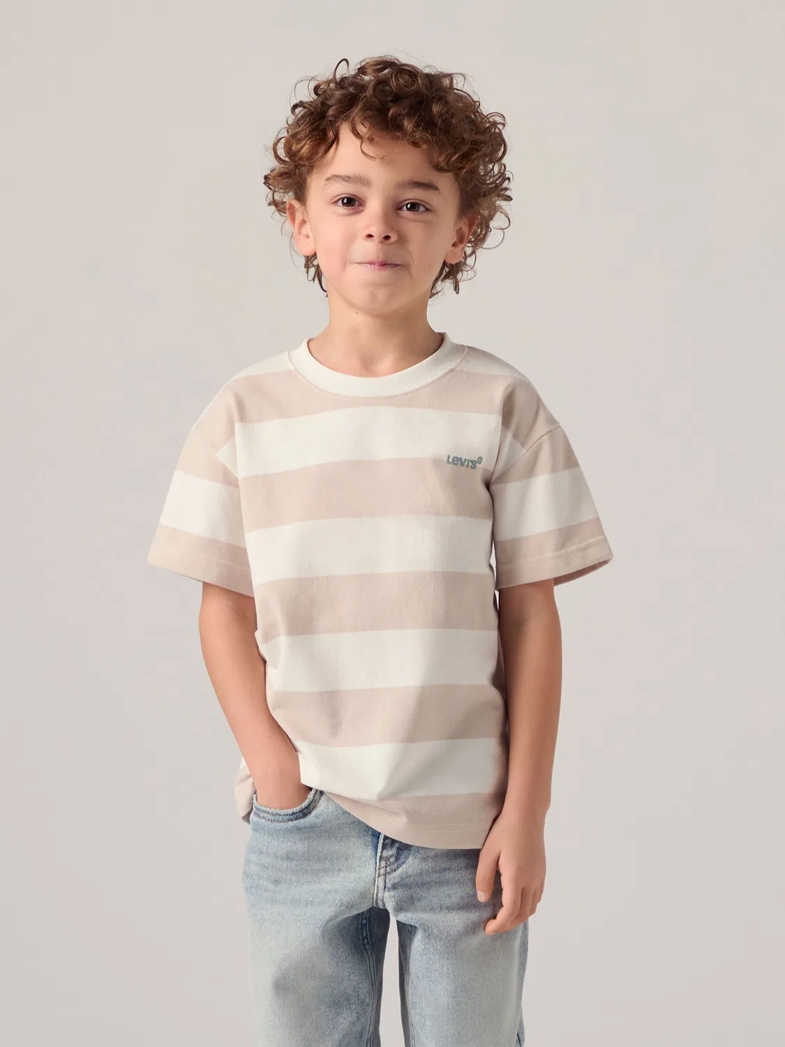Футболка с полосками Levi's Orange Big Stripe, оранжевый