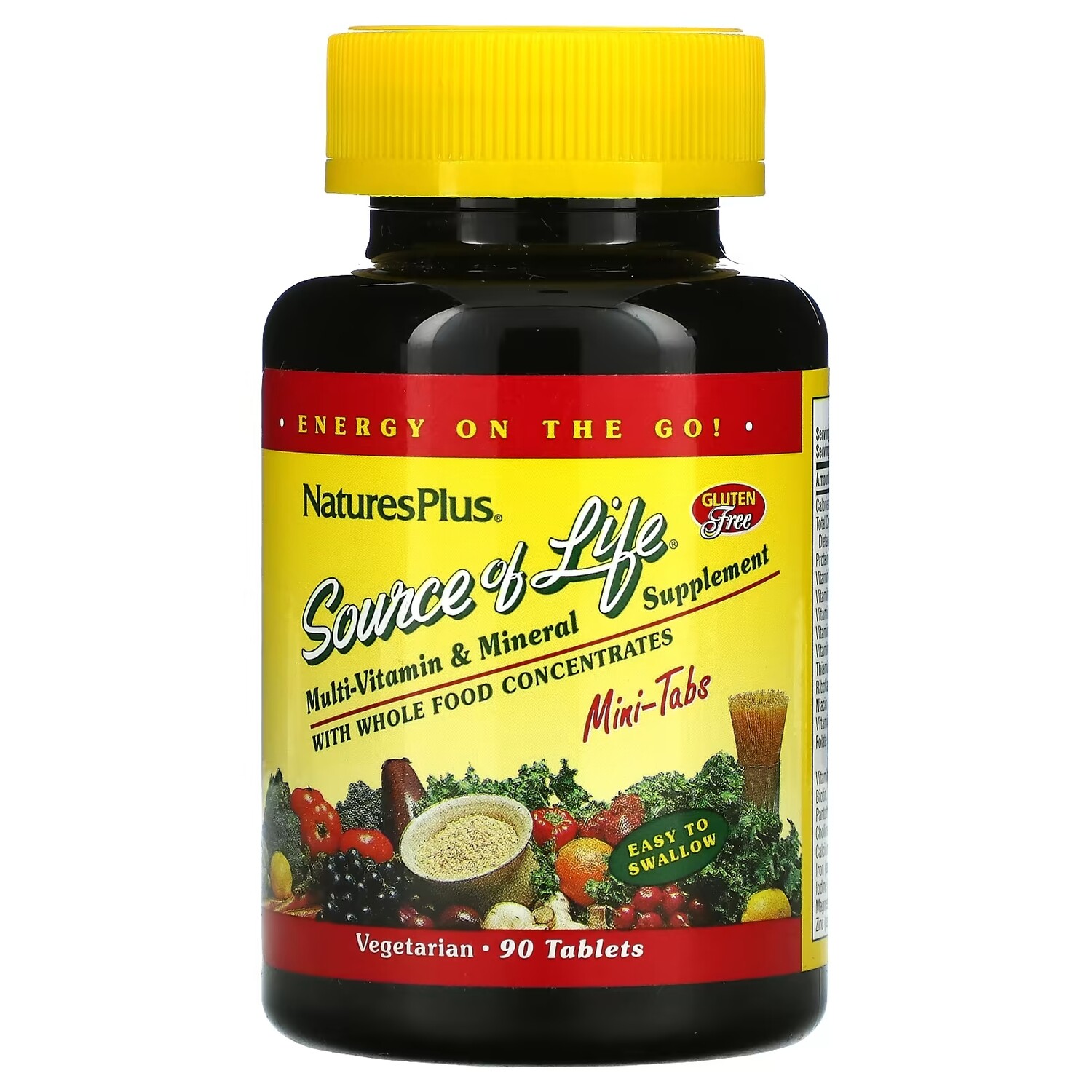 

NaturesPlus Source Of Life мультивитаминная и минеральная добавка с концентратами из цельных продуктов, 90 мини-таблеток