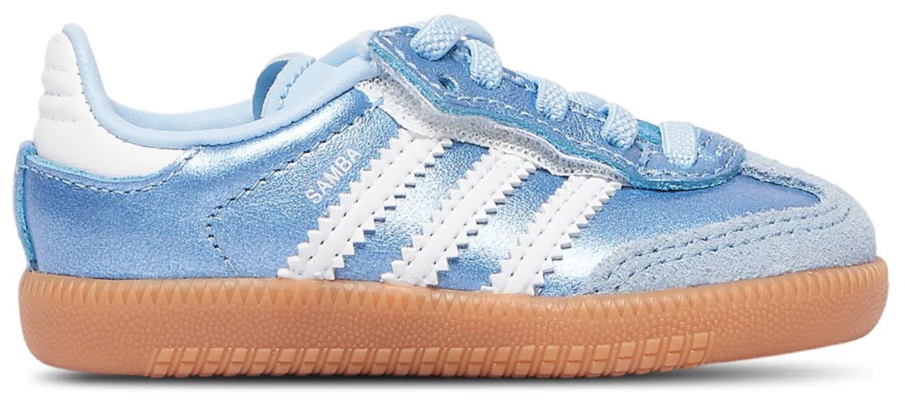 Детские кроссовки для девочек с замшевым носком Samba adidas, Metallic Blue/Footwear White
