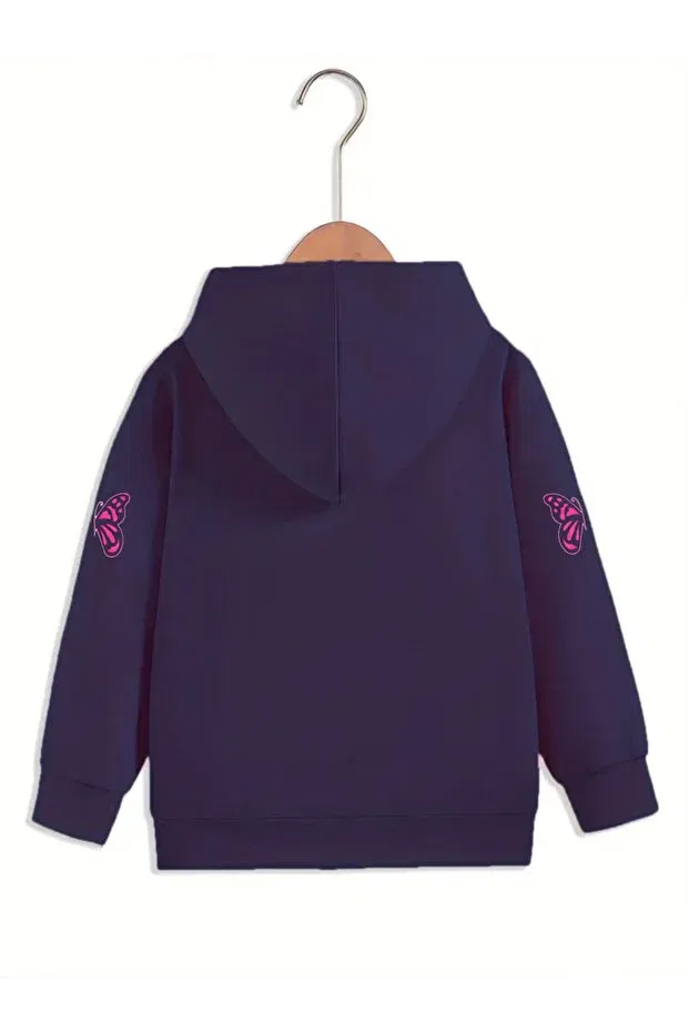 Детский кардиган с принтом Pink Butterfly Coolart, Navy Blue — фото 2