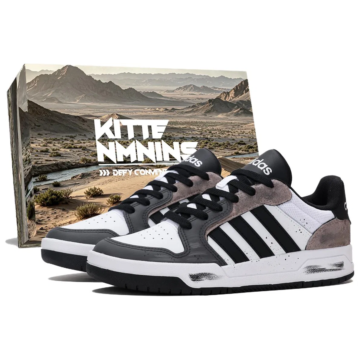 Детские скейтборд-кеды с низким верхом Black Brown Adidas Neo