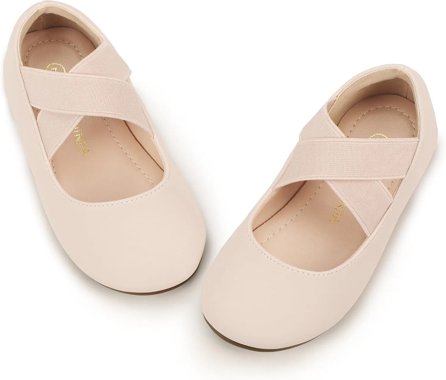 Детские балетки для девочек с цветочным принтом PANDANINJIA, Nude Nubuck