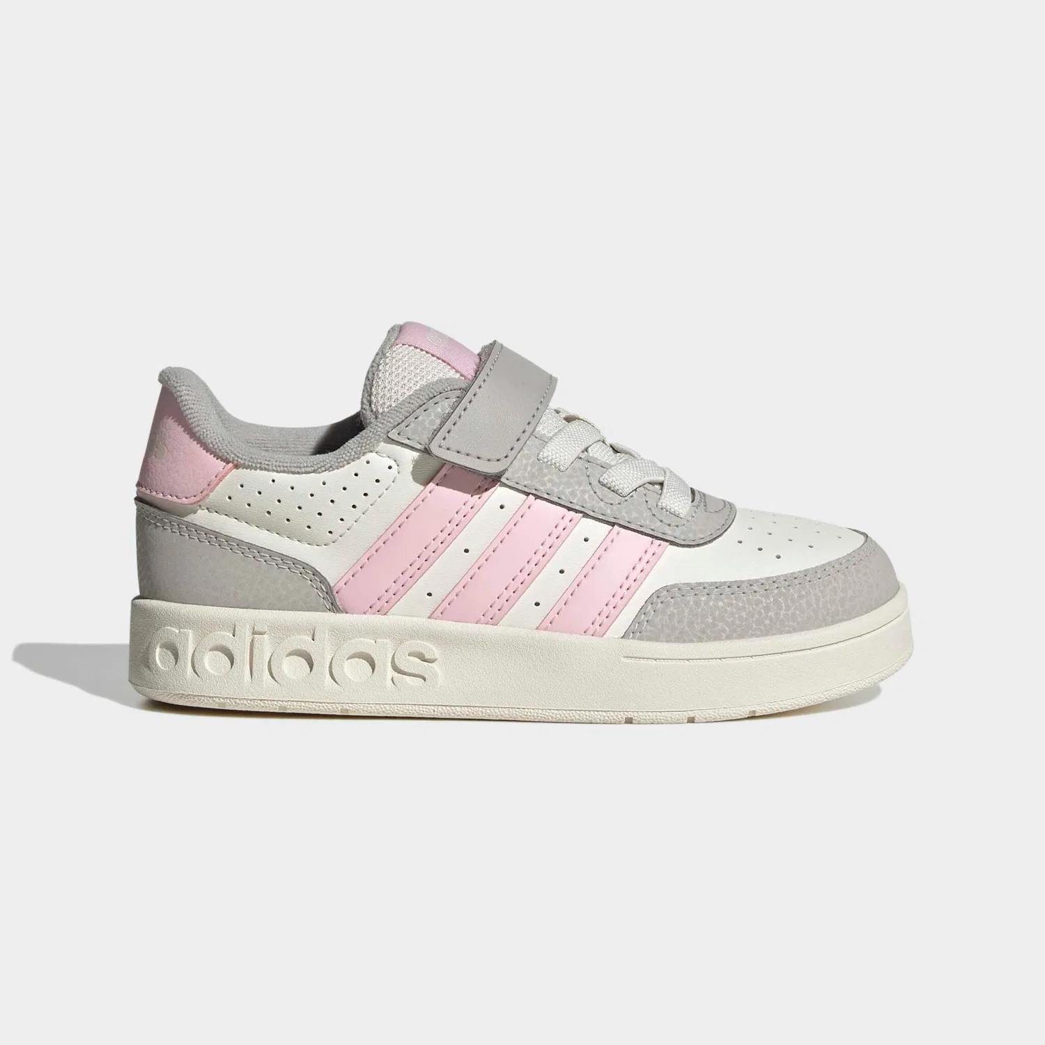Детские кроссовки на липучке Adidas Sportswear, Core White/Clear Pink/Grey Two — фото 2