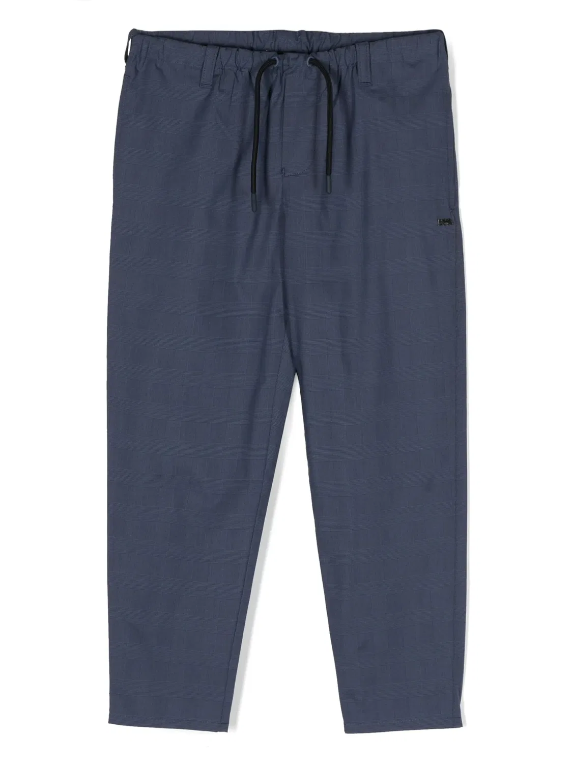 Штаны из стрейч-коттона с завязками Emporio Armani, синий