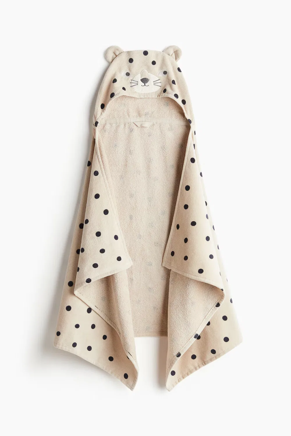 Банное полотенце с капюшоном H&M, Hellbeige/Leopard — фото 2