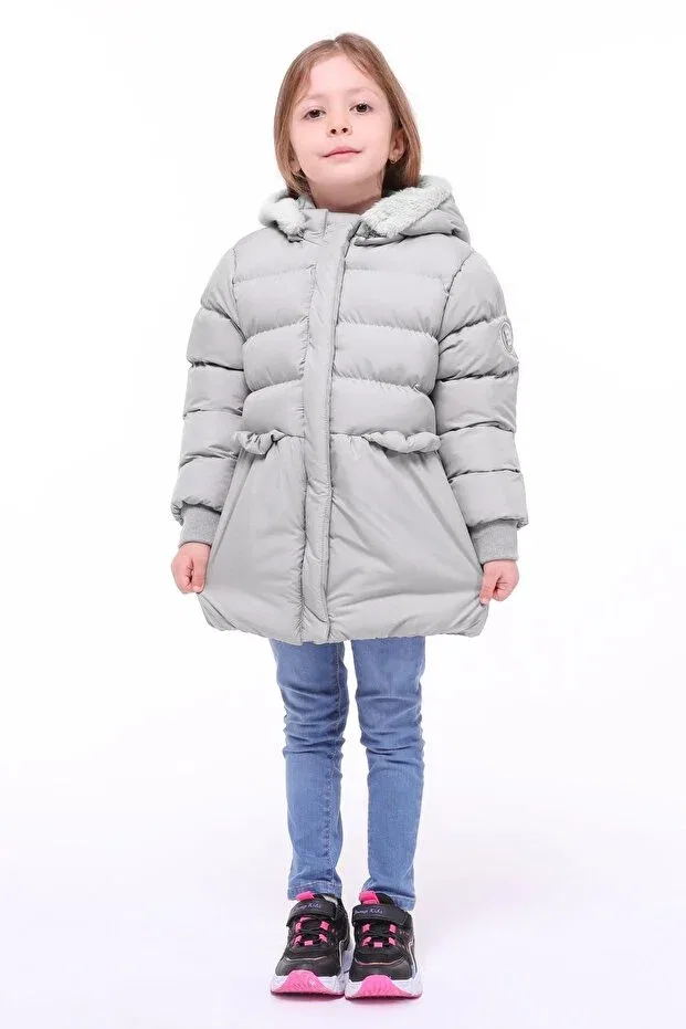 Детское пальто для девочек с капюшоном Benitto Kids, Gray