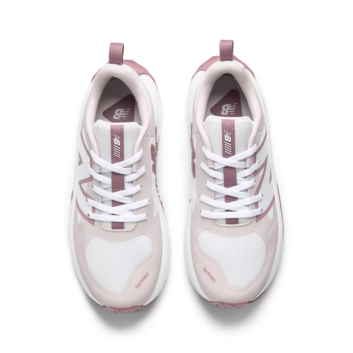 Детские кроссовки для мальчиков и девочек на шнуровке FuelCell Play New Balance, White With Stone Pink And Rosewood — фото 4