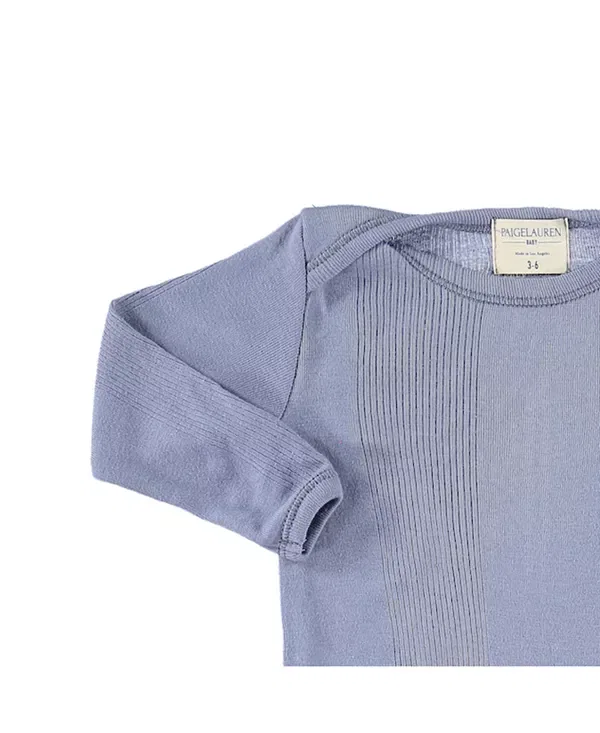 Детский комбинезон с длинным рукавом PaigeLauren, Denim Blue — фото 2