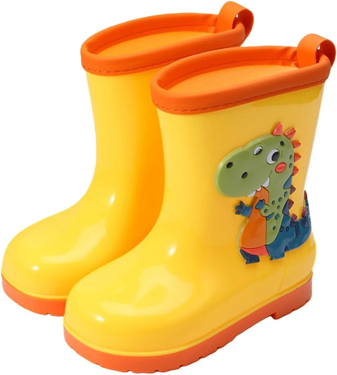 Детские сапоги для мальчиков с принтом динозавров Boys Dinosaur Rain Boots, Yellow