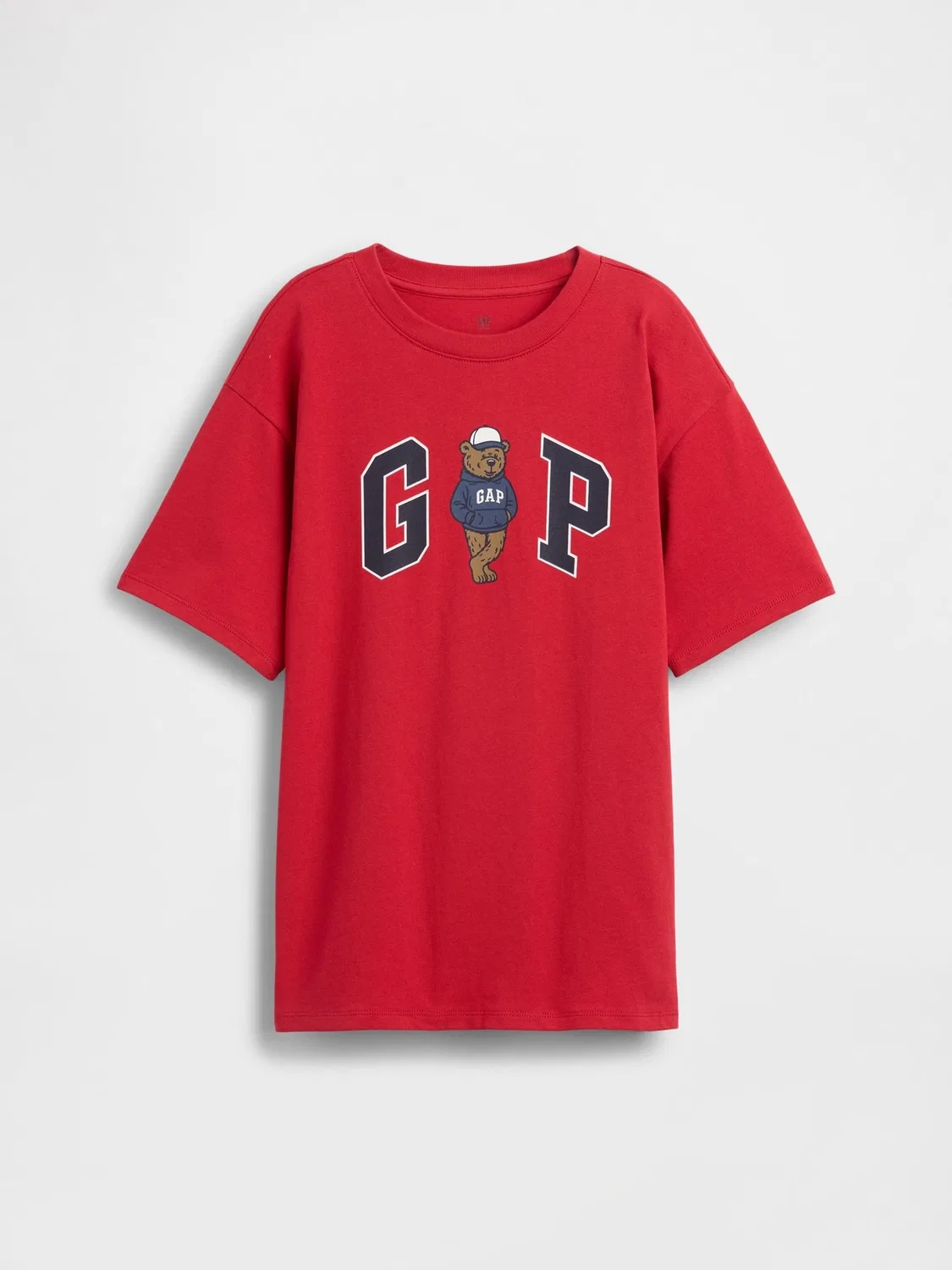 Футболка с логотипом, свободная Gap, красный