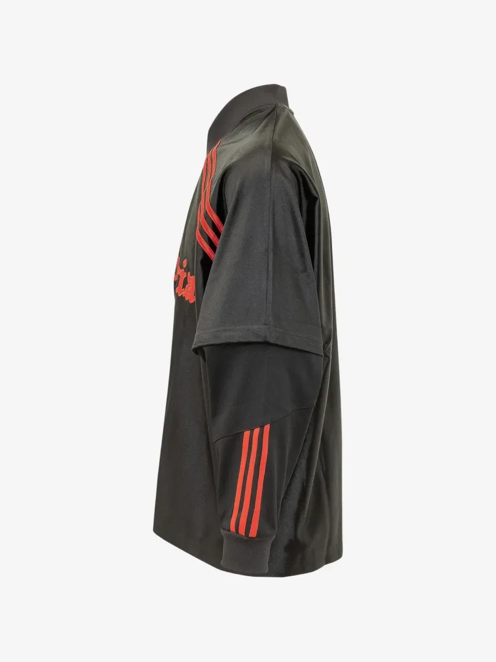 Свитшот с вышитым логотипом и многослойными рукавами adidas, черный — фото 3