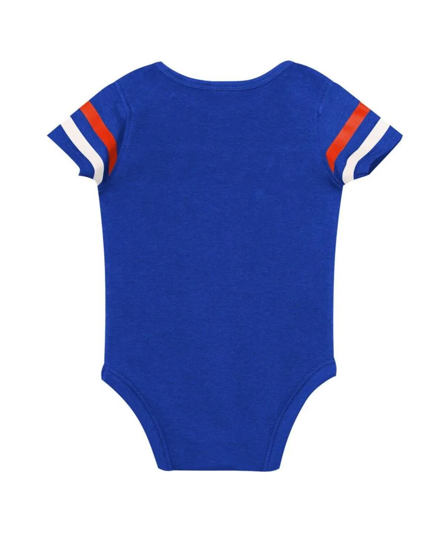 Комплект боди, слюнявчика и пинеток New York Mets Up One Outerstuff, White Royal — фото 3
