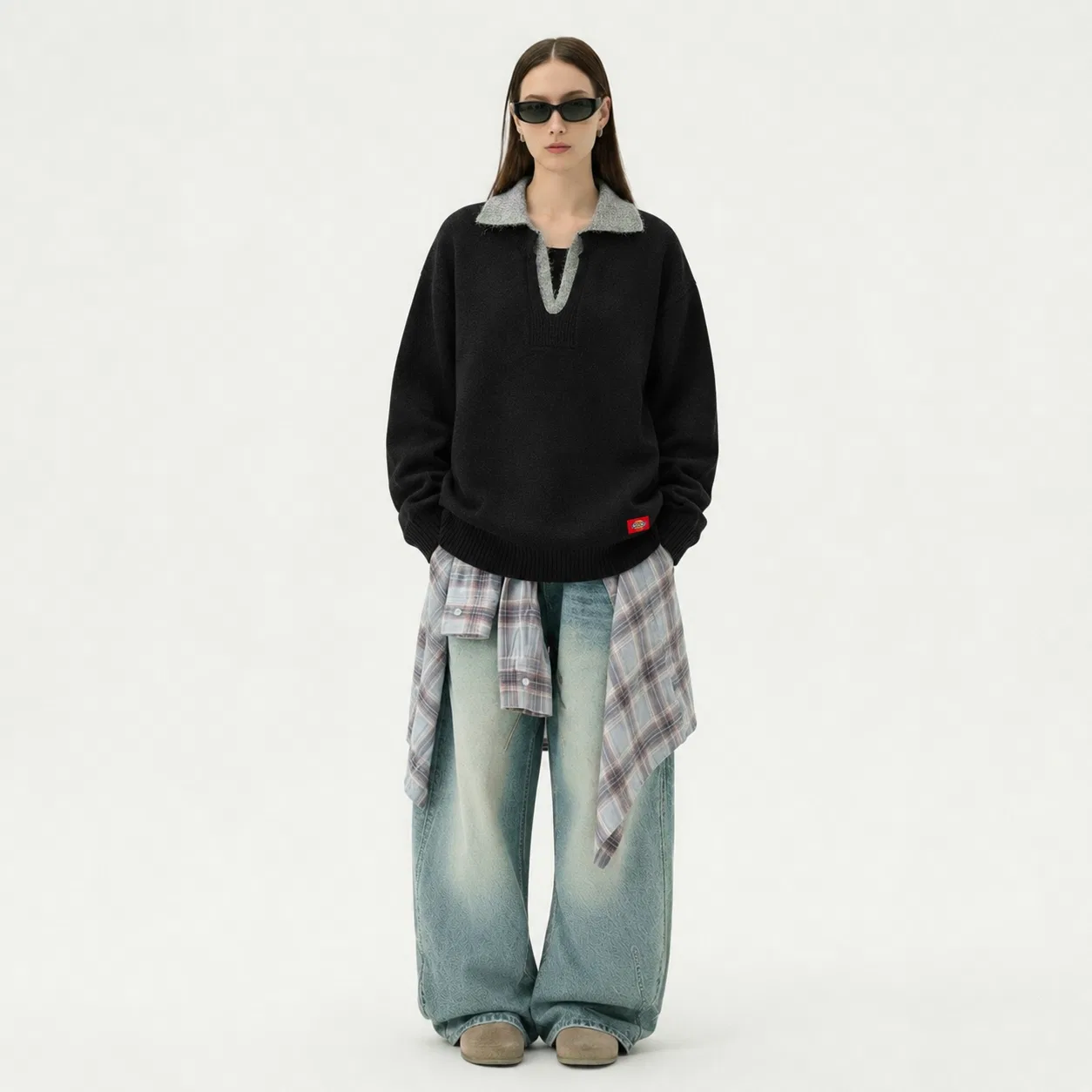 Детский свитер с V-образным вырезом Dickies, Black — фото 4