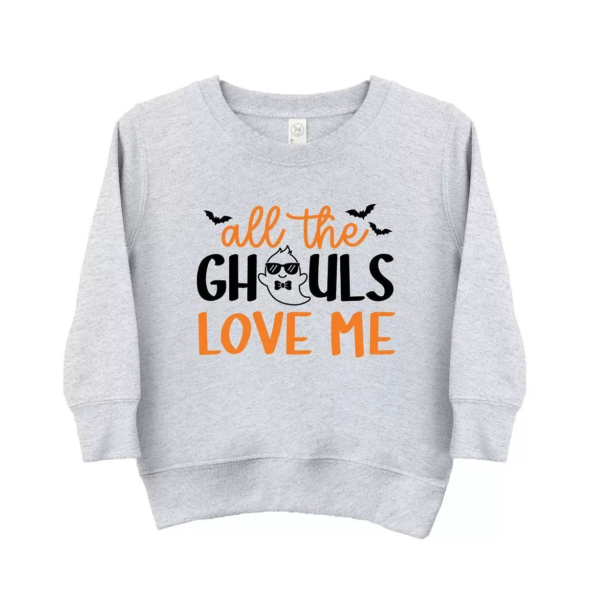Детский свитшот с принтом All The Ghouls Love Me Bats The Juniper Shop, Heather Grey