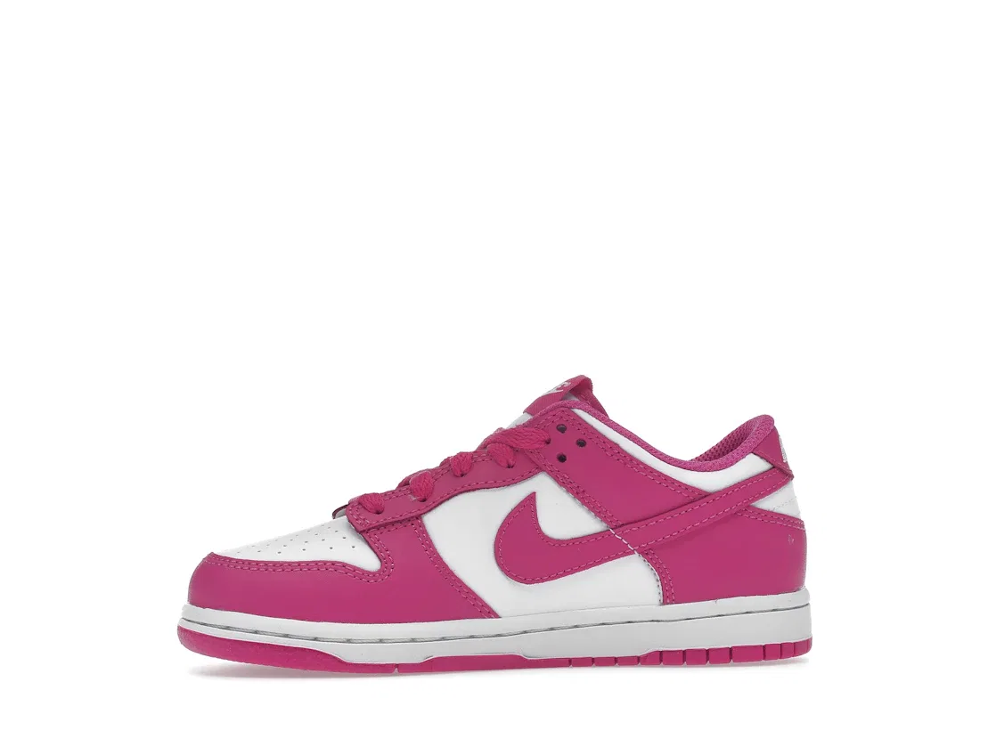 Детские кроссовки с принтом Nike Dunk Low Nike, White/Active Fuchsia — фото 3
