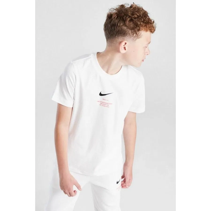 Футболка с коротким рукавом хлопковая Sportswear Graphic Cotton Kids Tee Nike, Белый — фото 2