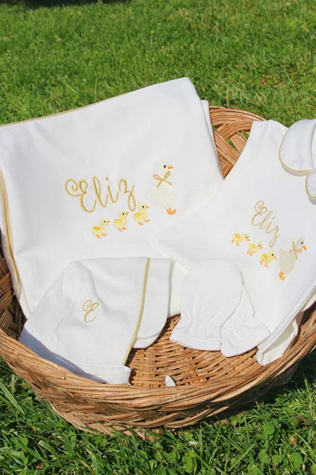 Детский комплект для новорожденных хлопковый Chick Embroidery Personalized Babiesfirst, White — фото 3
