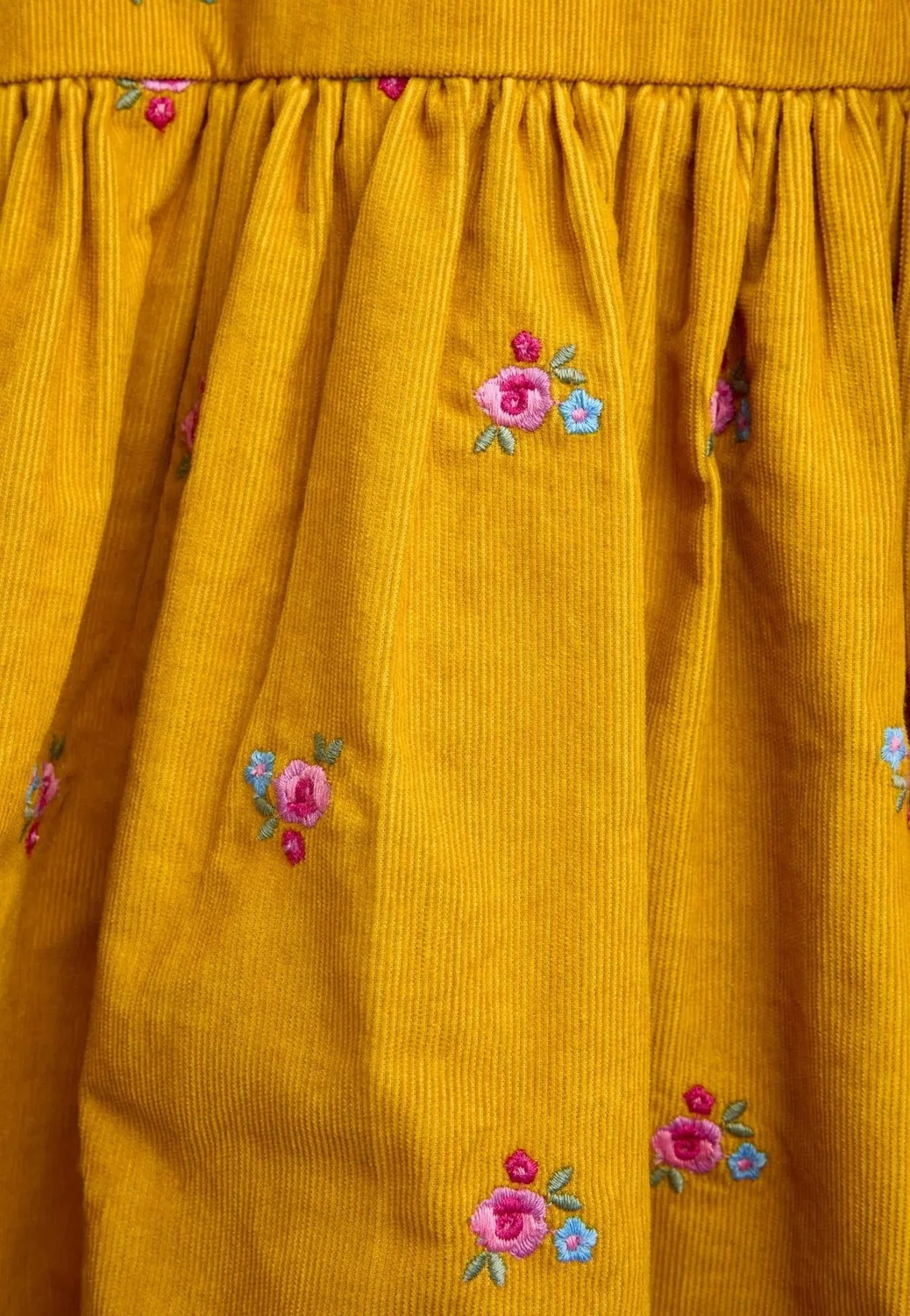 Платье из вышитого шнура - повседневное платье Jojo Maman Bébé, Mustard Yellow Floral — фото 4