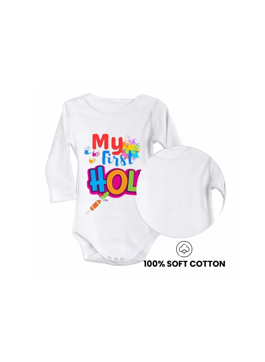 Боди-комбинезон с длинным рукавом для праздника Holi Printshop4Me, разноцветный — фото 3