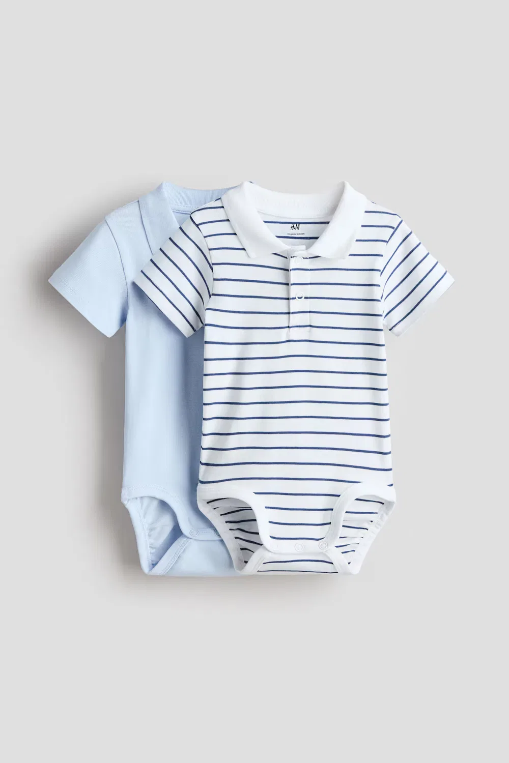 Комплект из двух боди-поло H&M, Hellblau/Weiß Gestreift