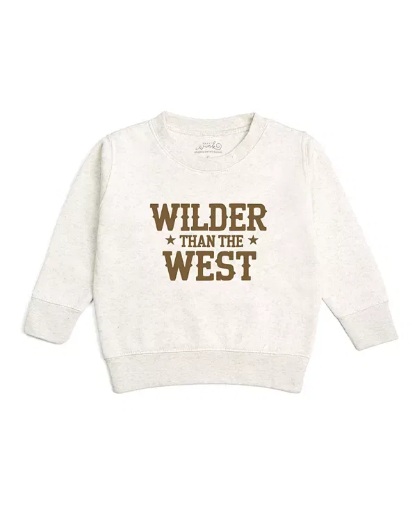 Детская толстовка для мальчиков с принтом Wilder Than The West Western Sweatshirt Sweet Wink, Natural Heather