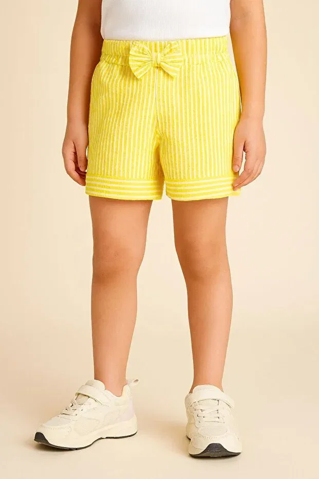 Детские шорты для девочек с полосками Basics Esila Kids, Yellow — фото 3