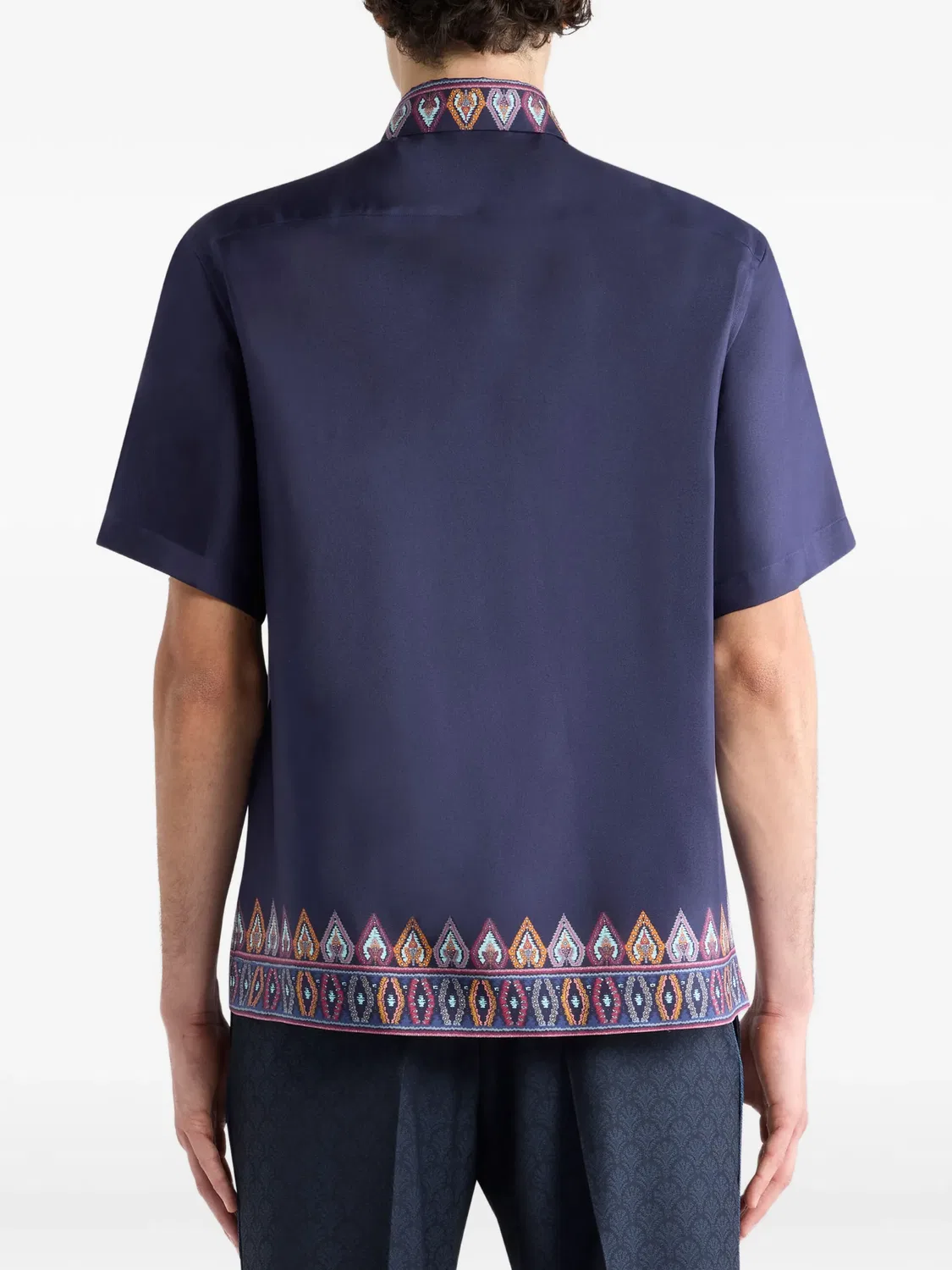 Рубашка из шелка синяя ETRO, синий — фото 3