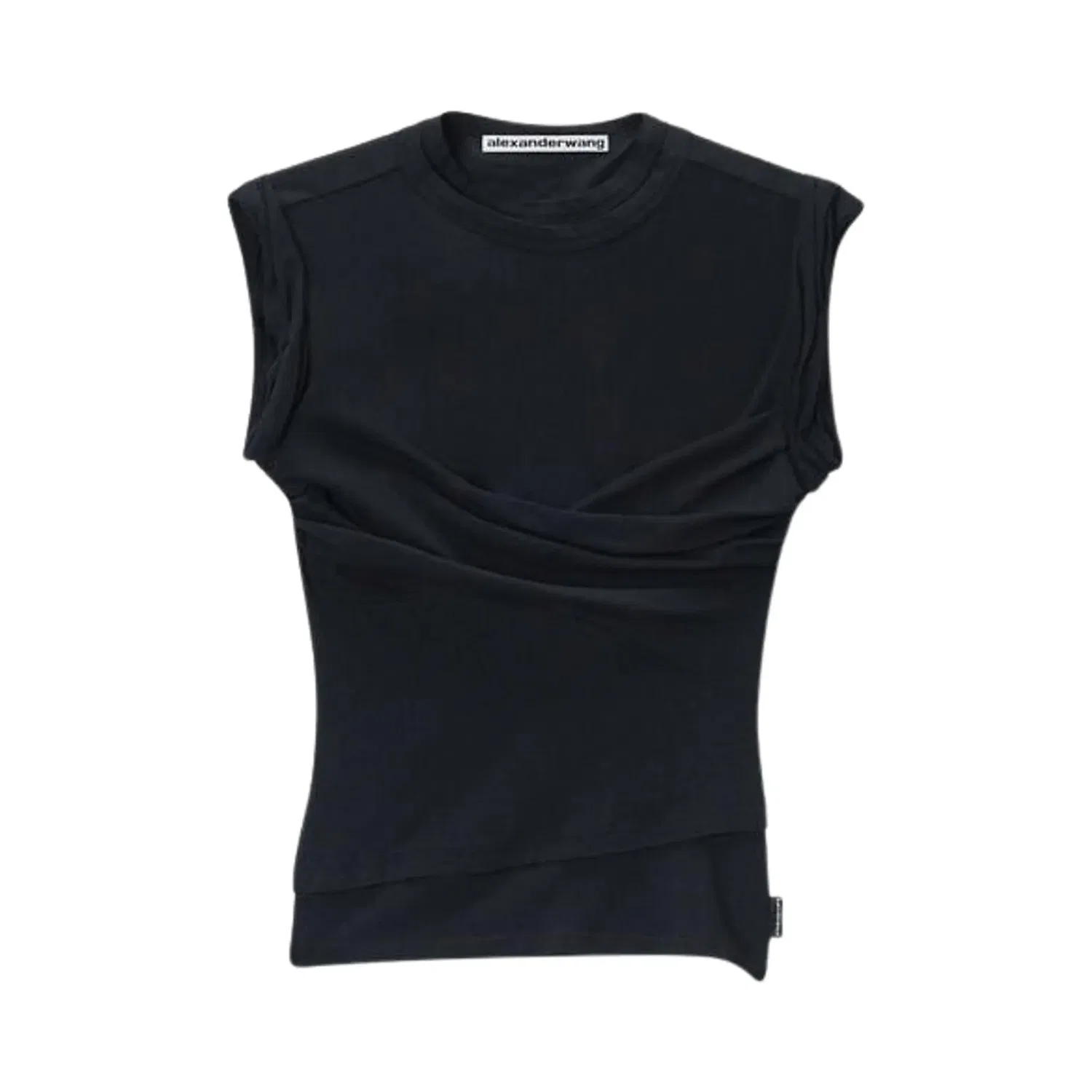 Майка Alexander Wang с витым бюстом, многослойная, черный