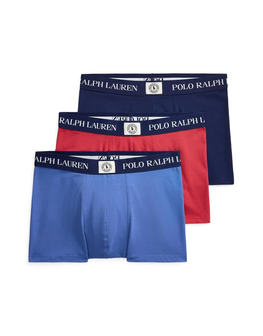 Боксерские шорты Polo Ralph Lauren в темно-синем, королевском синем и светло-красном цветах