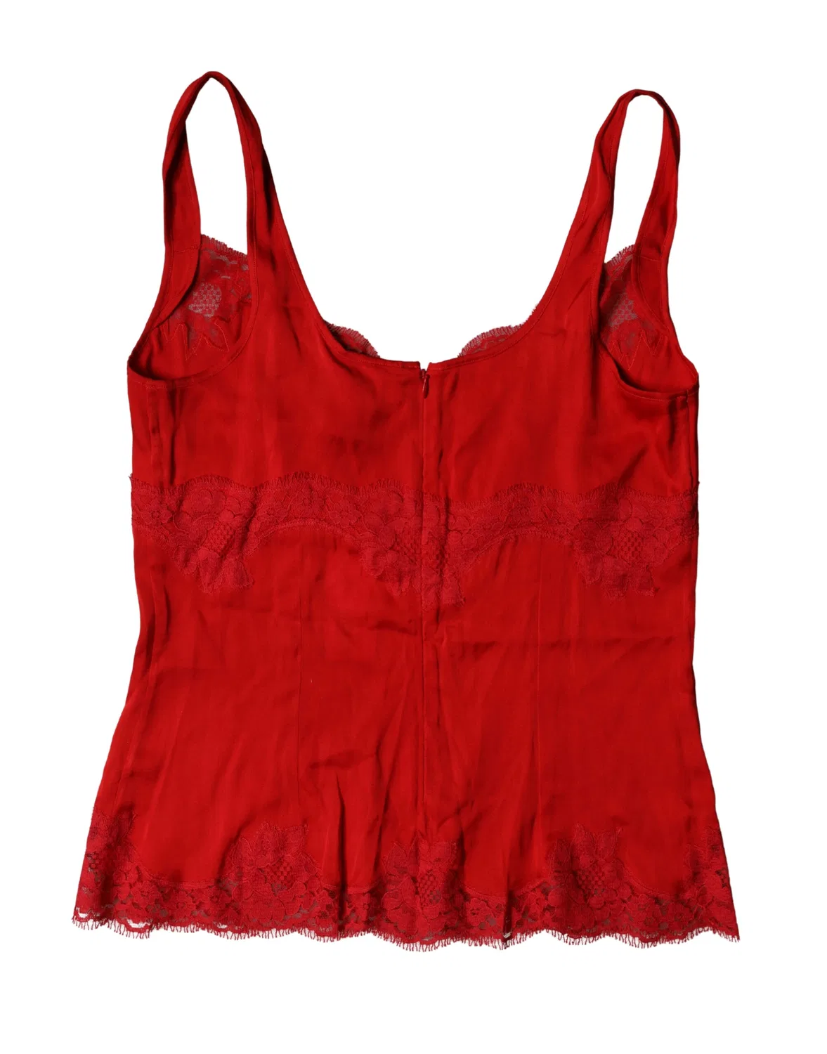 Женский топ без рукавов с кружевом Lingerie Top Dolce & Gabbana, Red — фото 4