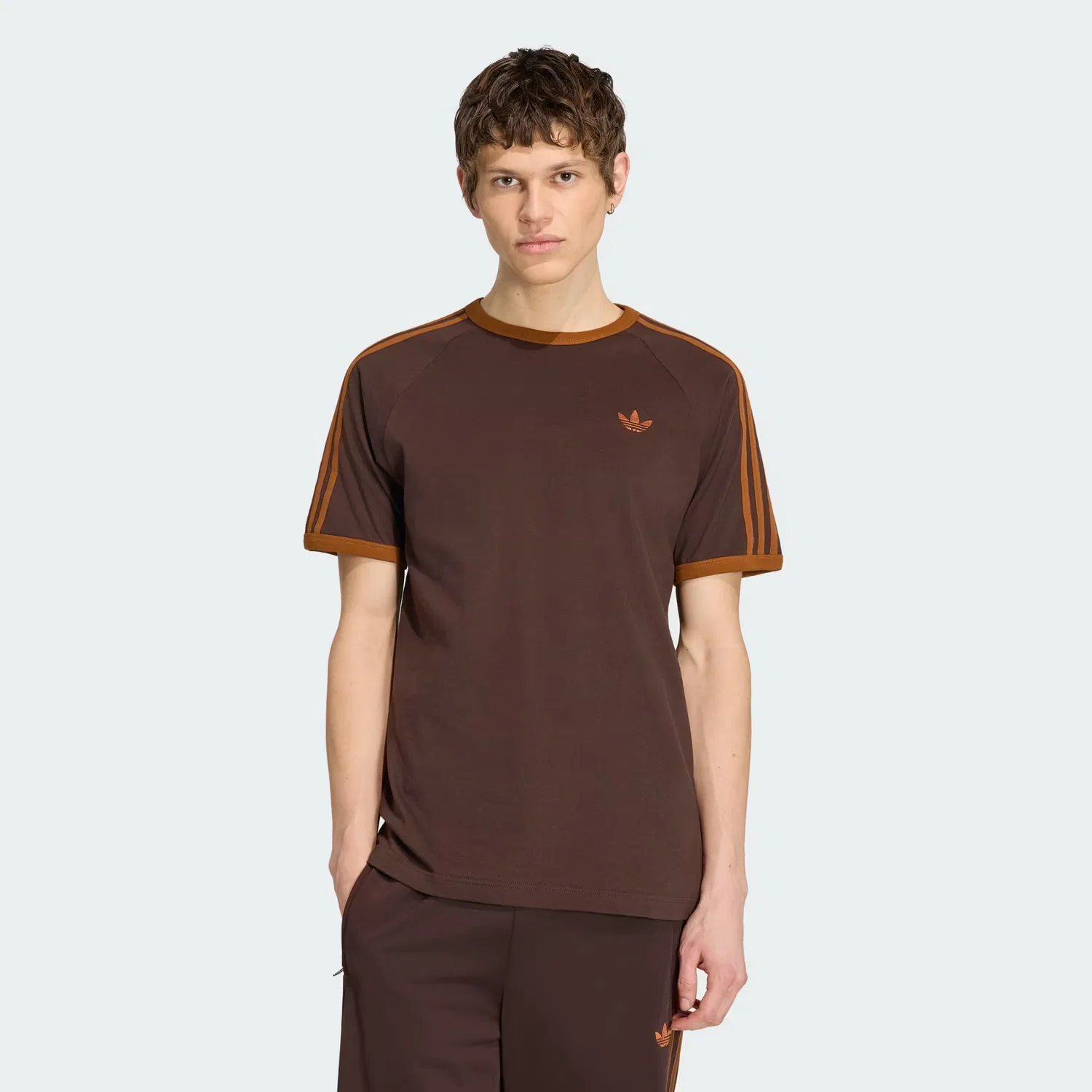 Мужская футболка с 3 полосами на рукавах 3-Stripes T-Shirt Adidas Originals, Aurora Coffee/Dusky Bronze