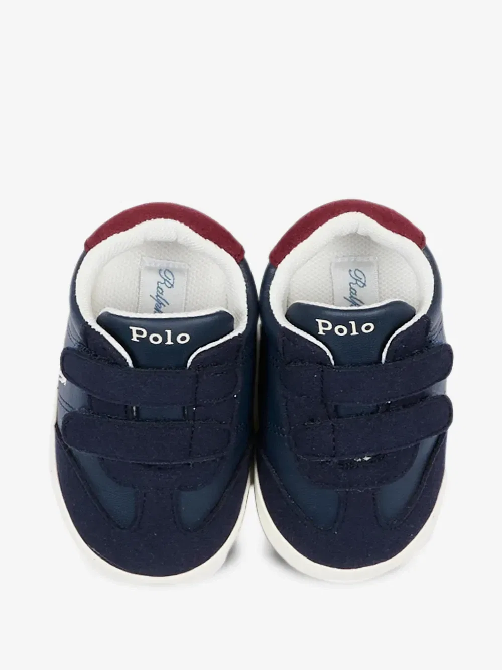 Кроссовки с вышитым логотипом и застежкой на липучке POLO RALPH LAUREN KIDS, синий — фото 3
