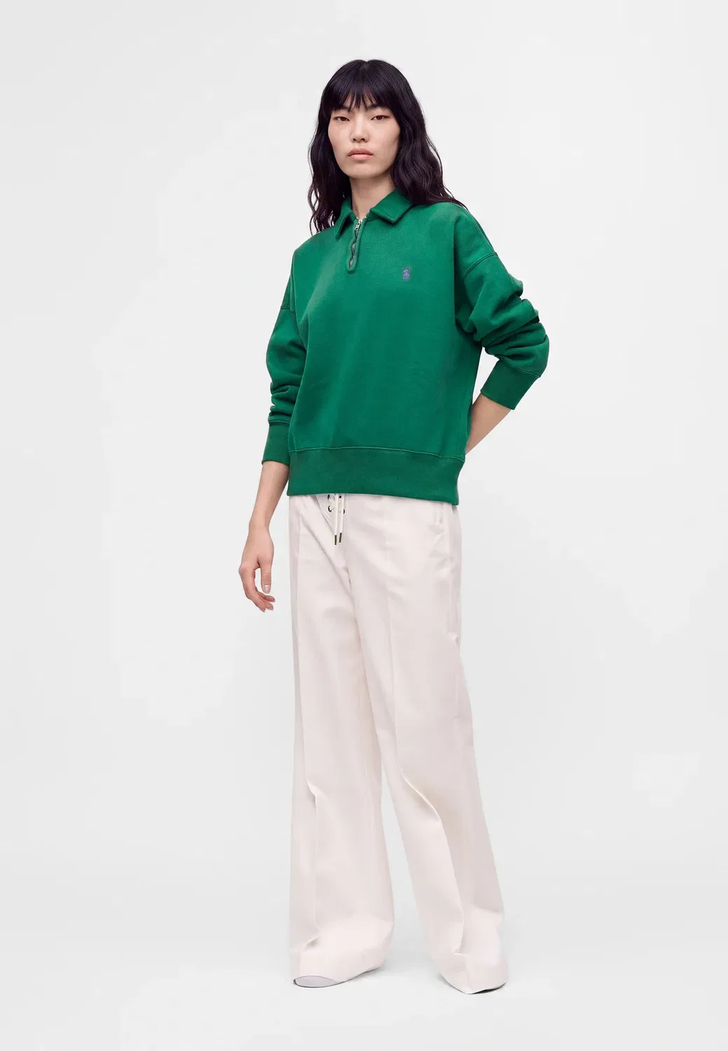 Толстовка с застежкой-молнией до середины груди Polo Ralph Lauren, Bush Green — фото 2