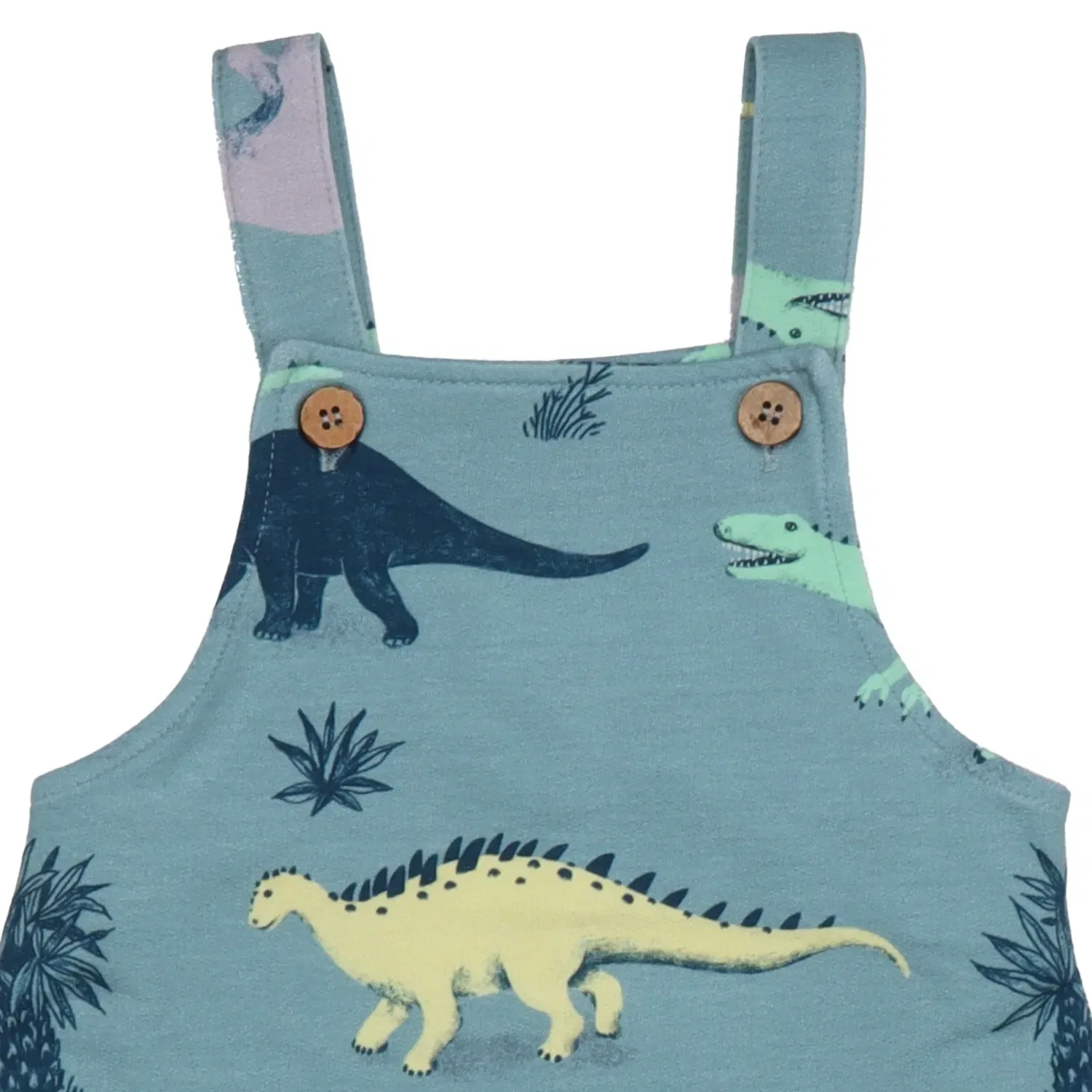 Штаны-комбинезон с принтом динозавров Running dinosaurs Walkiddy, зеленый — фото 2