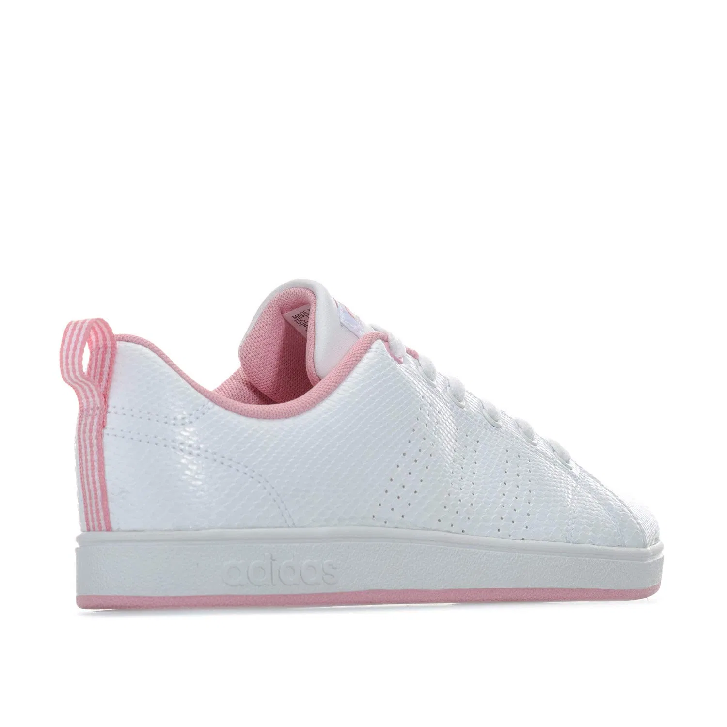 Детские кроссовки для мальчиков с закрытым носком Vs Advantage Cl K Adidas, White Ftwr White Ftwr White Light Pink — фото 4
