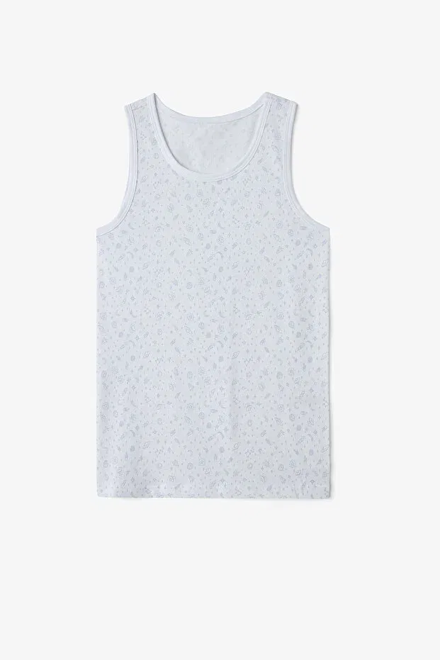 Детское для мальчиков белье хлопковое Optik white boys' cosmic cotton 2-piece undershirt Penti, Optical White — фото 3
