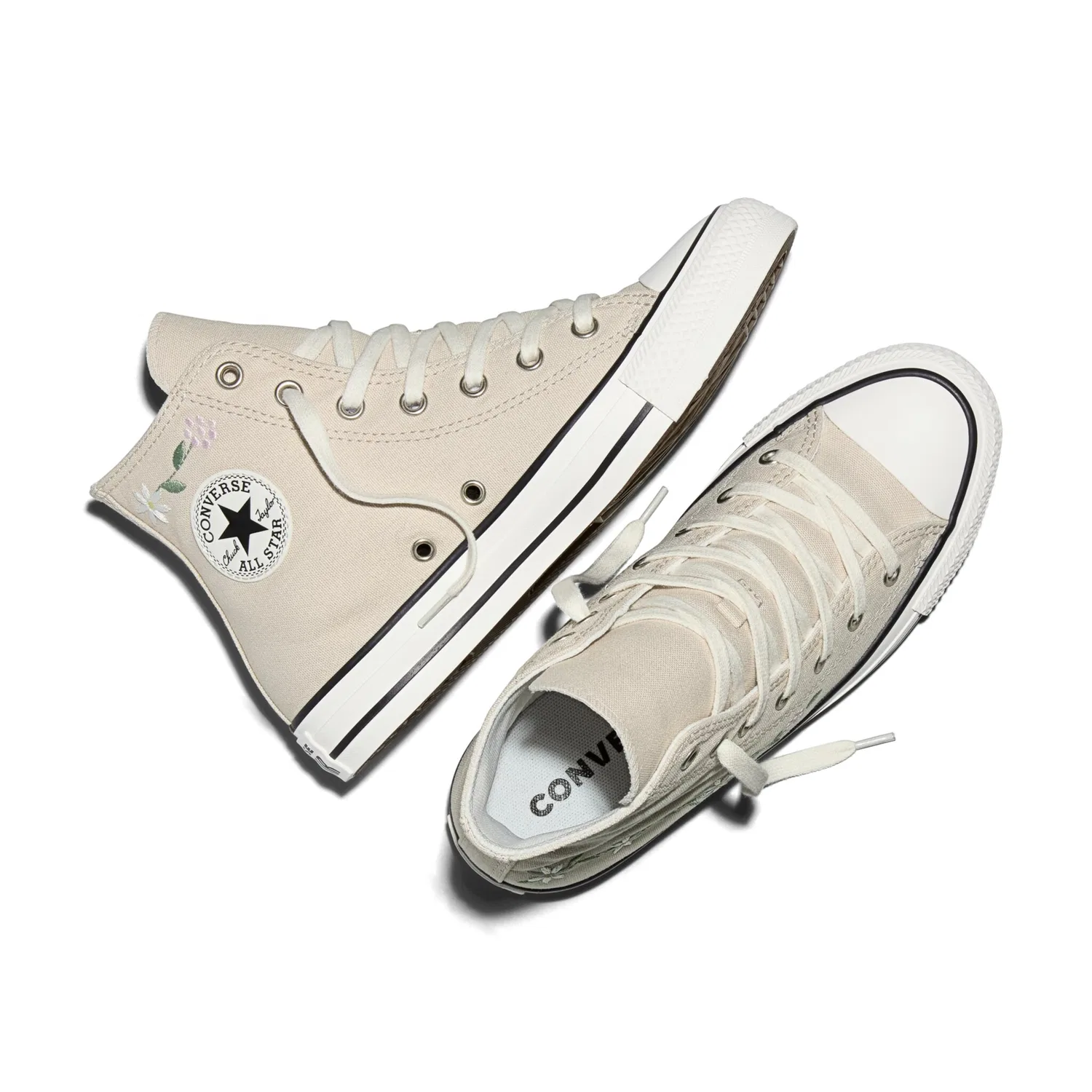 Детские кеды на шнуровке с круглым носом Converse, Classic Ecru/Vintage White/Black — фото 4