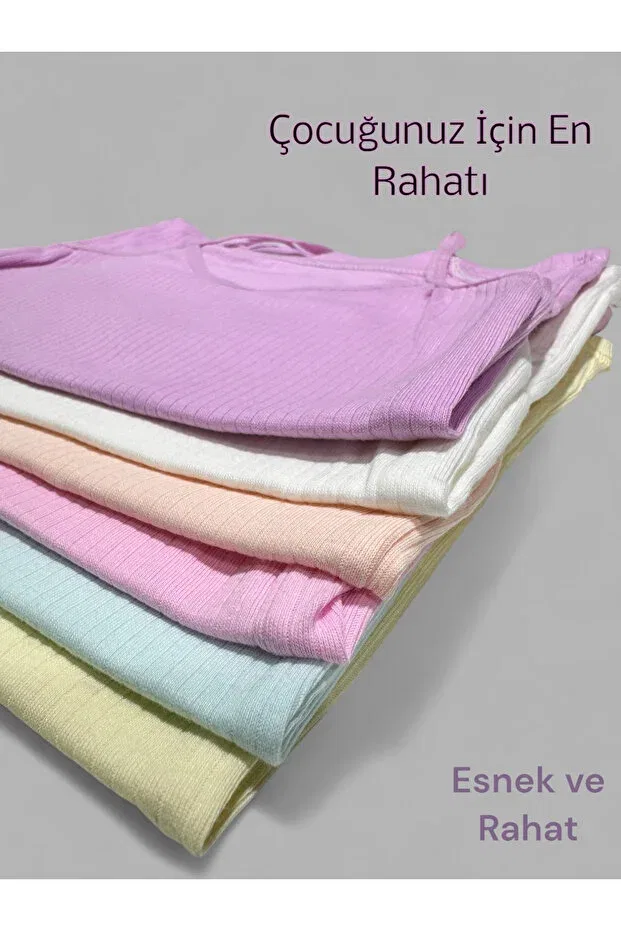 Детский топ для девочек на тонких бретелях из рибаны 6 шт Kossiga, Pastel Colors — фото 3