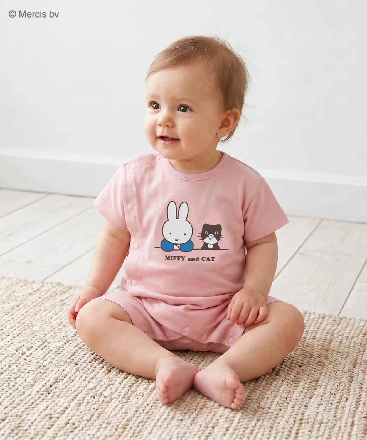 Детский боди-комбинезон с коротким рукавом Miffy, Смок Пинк