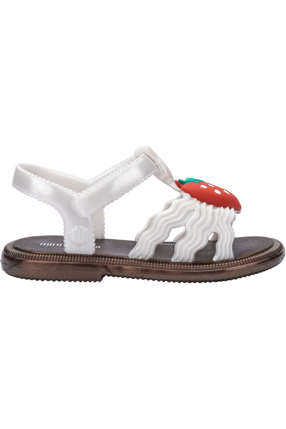 Сандалии детские с регулируемым ремешком Hip Ankle Strap Mini Melissa, Bronze/Pearl White — фото 2