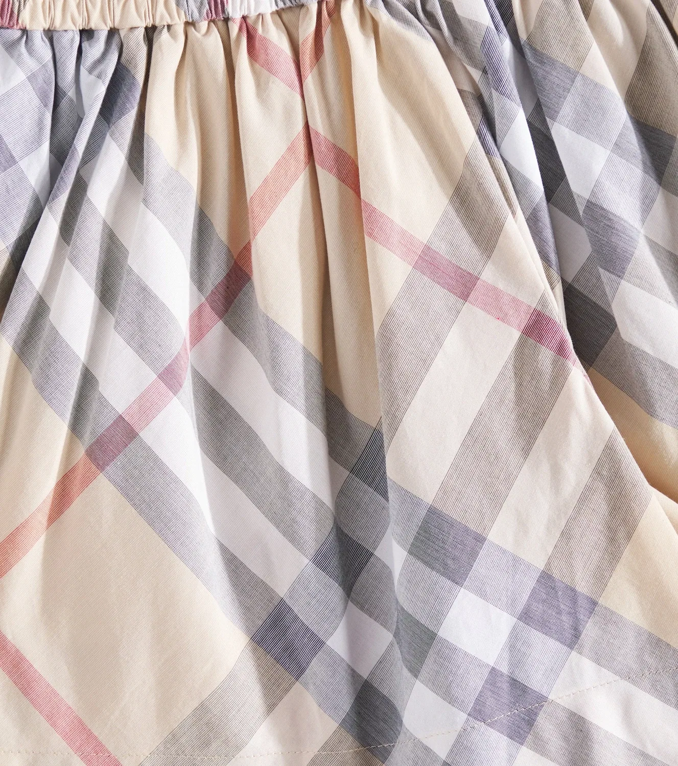 Шорты хлопковые с клеткой Burberry Kids, бежевый — фото 3