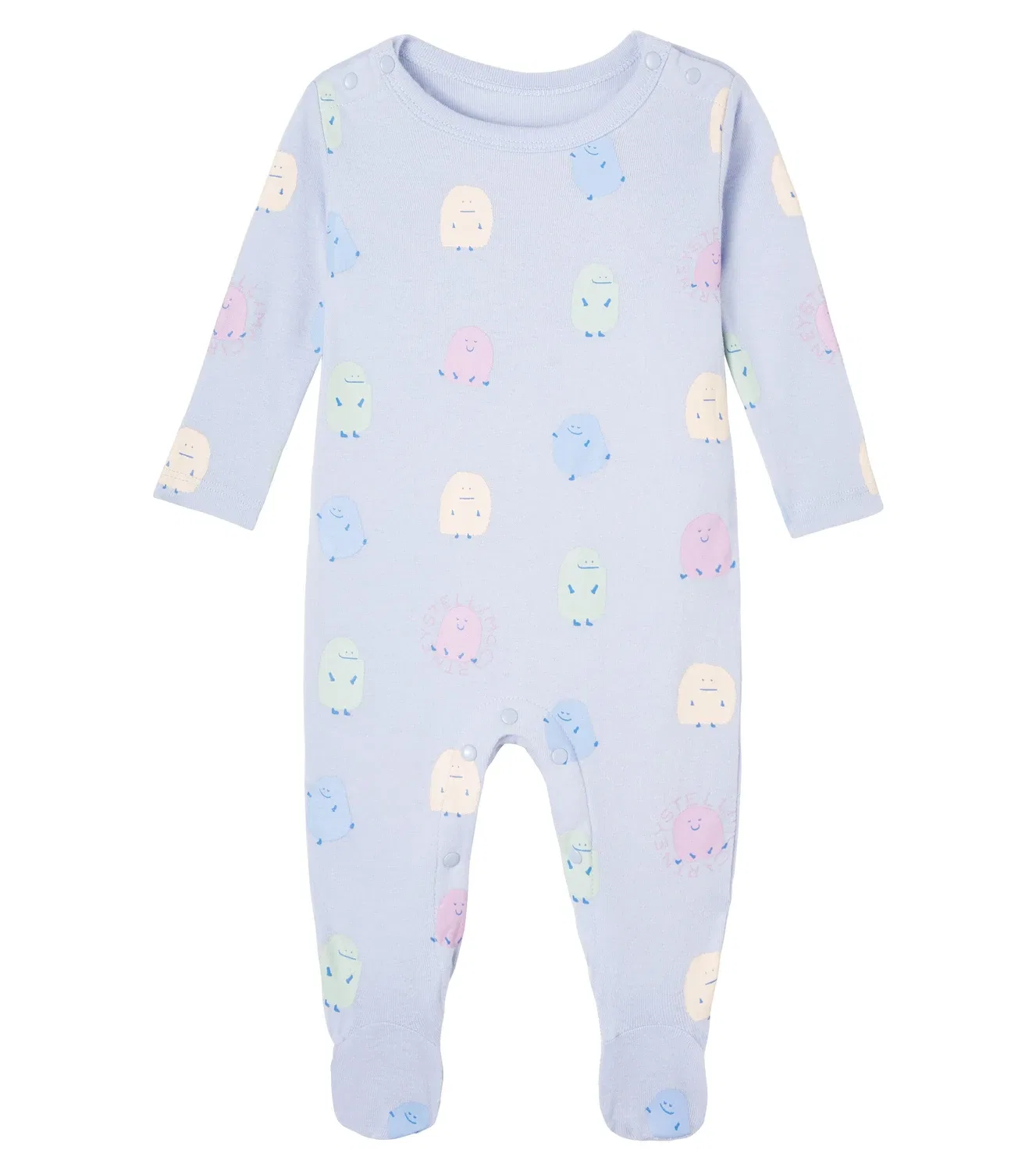 Комплект боди и комбинезона с принтом Stella Mccartney Kids, синий — фото 2