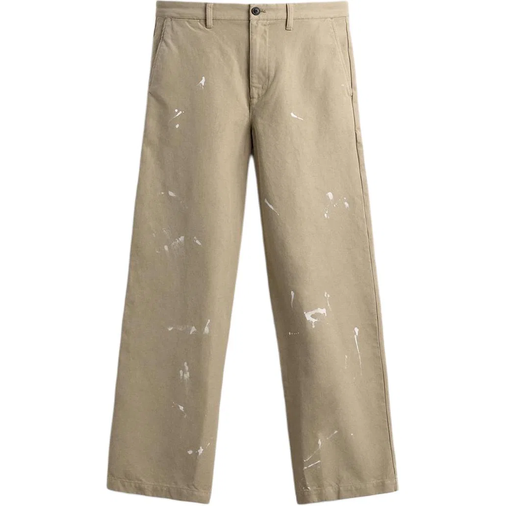 Мужские брюки повседневные прямого кроя Beige ZARA, Бежевый