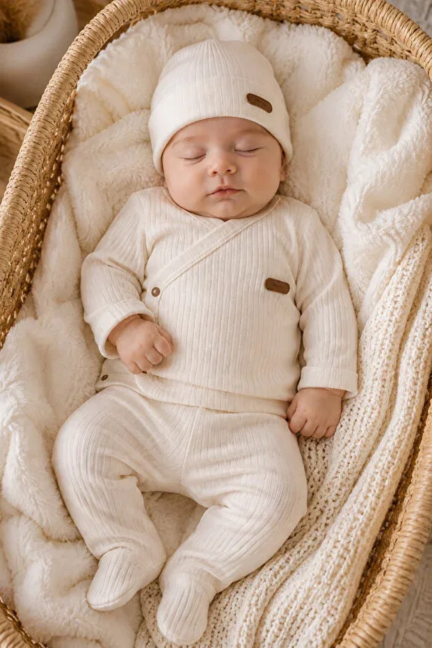 Детский комплект боди для новорожденных хлопковый Seasonal cotton 7-piece baby girl-boy hospital discharge bodysuit set Miapolixa, White — фото 4