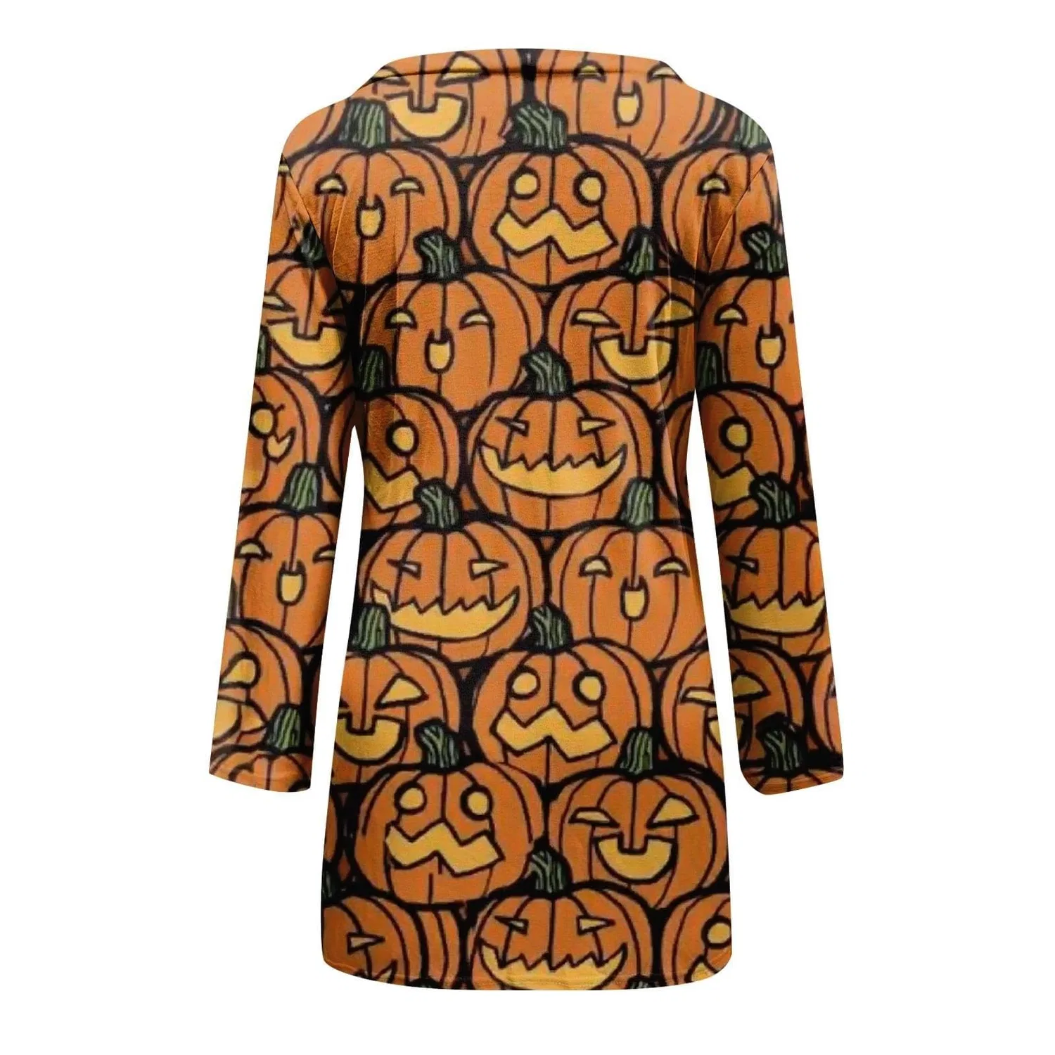Женский кардиган с принтом Costume di Halloween, motivo zucca con pipistrello, 2-oro — фото 3