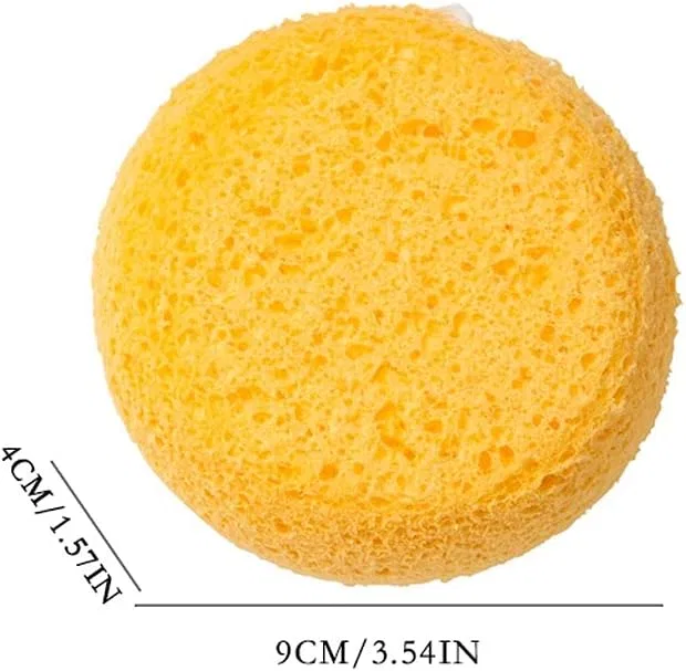 Эксфолиирующая губка для душа sararui, 1 шт, 3.54x1.57 дюйма, Желтый — фото 2
