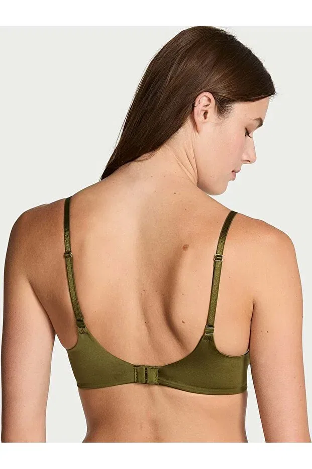 Женский бюстгальтер без косточек с цветочным принтом So Obsessed Smooth Wire-Free Push-Up Bra Victoria'S Secret, Khaki — фото 2
