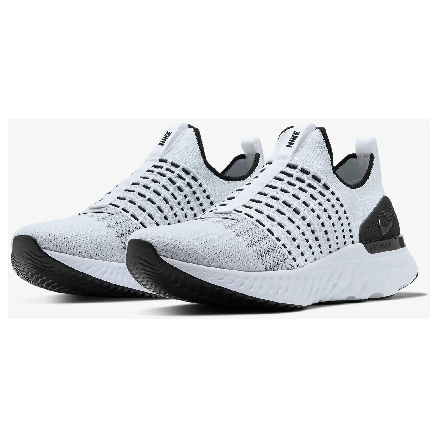 Кроссовки Nike React Phantom Run Flyknit 2, белый/черный/платина — фото 3