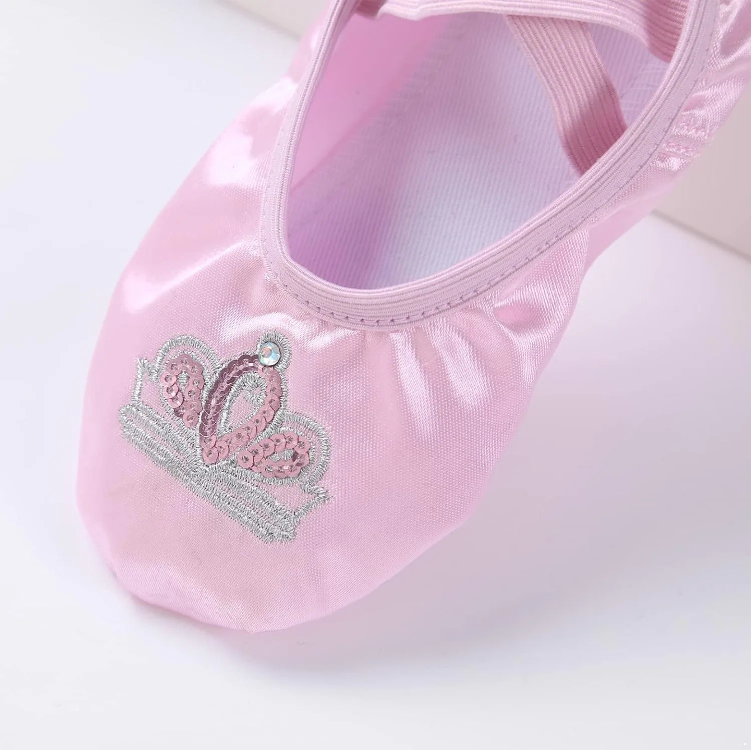 Детские балетки для девочек с принтом Loyan, Pink Crown — фото 4