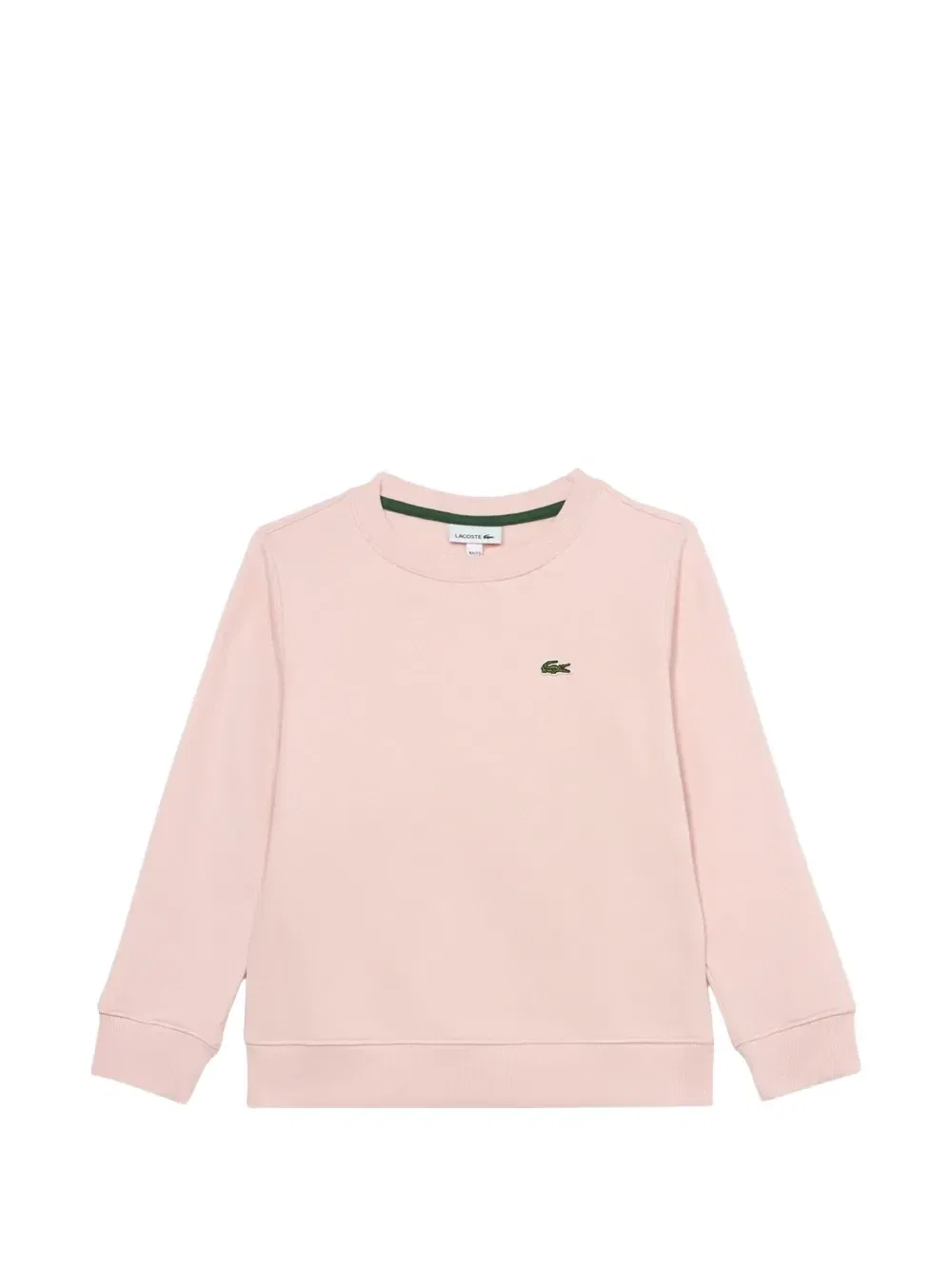 Свитер с круглым вырезом и нашивкой-логотипом Lacoste Kids, розовый